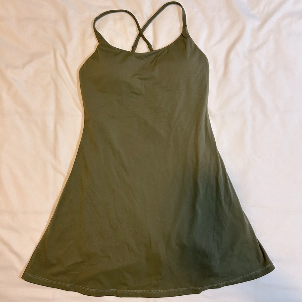 HALARA Olive Green Athletic Dress - built in shorts